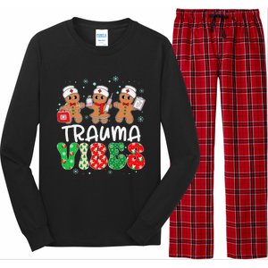 Trauma Vibes Nurse Gingerbread Xmas Stethoscope Christmas Long Sleeve Pajama Set