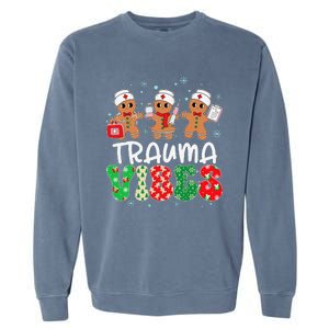 Trauma Vibes Nurse Gingerbread Xmas Stethoscope Christmas Garment-Dyed Sweatshirt