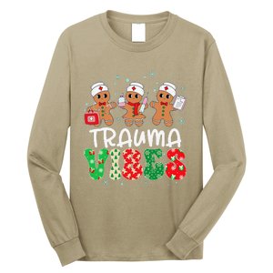 Trauma Vibes Nurse Gingerbread Xmas Stethoscope Christmas Long Sleeve Shirt