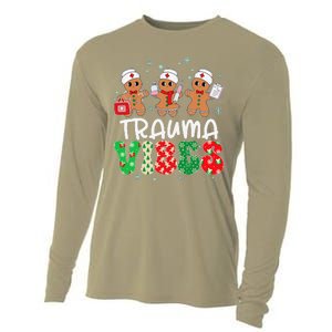 Trauma Vibes Nurse Gingerbread Xmas Stethoscope Christmas Cooling Performance Long Sleeve Crew