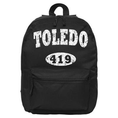 Toledo Vintage Ohio Area Code 419 16 in Basic Backpack
