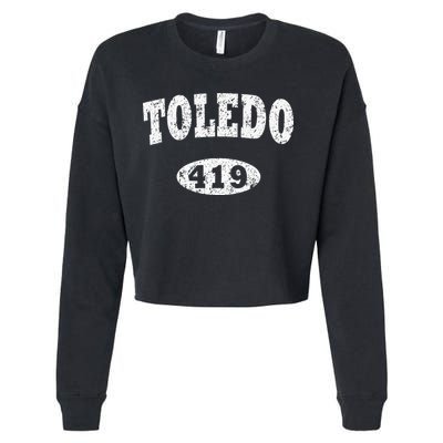 Toledo Vintage Ohio Area Code 419 Cropped Pullover Crew