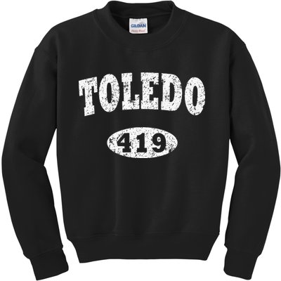 Toledo Vintage Ohio Area Code 419 Kids Sweatshirt