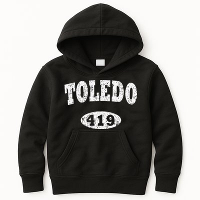Toledo Vintage Ohio Area Code 419 Kids Hoodie