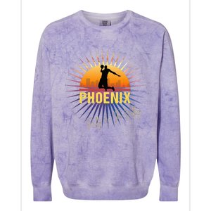 The Valley Oop Phoenix Basketball Retro Sunset Rally Colorblast Crewneck Sweatshirt