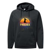 The Valley Oop Phoenix Basketball Retro Sunset Rally Performance Fleece Hoodie