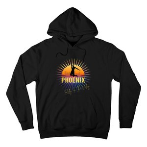 The Valley Oop Phoenix Basketball Retro Sunset Rally Hoodie