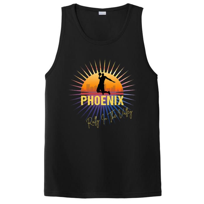 The Valley Oop Phoenix Basketball Retro Sunset Rally PosiCharge Competitor Tank