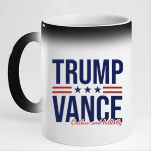 Trump Vance Outlaw And Hillbilly 2024 Election 11oz Black Color Changing Mug