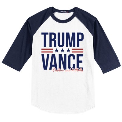 Trump Vance Outlaw And Hillbilly 2024 Election Baseball Sleeve Shirt