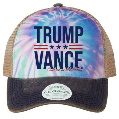 Trump Vance Outlaw And Hillbilly 2024 Election Legacy Tie Dye Trucker Hat