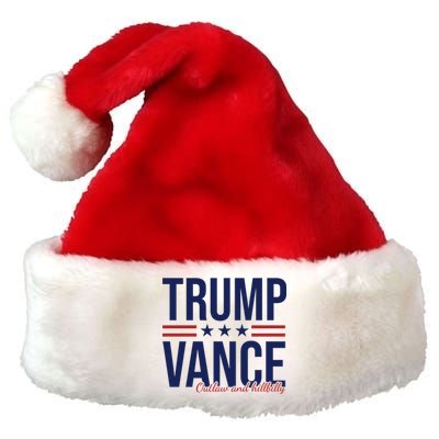 Trump Vance Outlaw And Hillbilly 2024 Election Premium Christmas Santa Hat