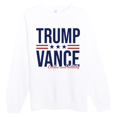 Trump Vance Outlaw And Hillbilly 2024 Election Premium Crewneck Sweatshirt