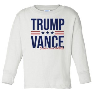 Trump Vance Outlaw And Hillbilly 2024 Election Toddler Long Sleeve Shirt