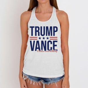 Trump Vance Outlaw And Hillbilly 2024 Election Women's Knotted Racerback Tank