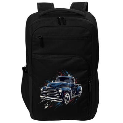 Truck Vintage Old Classic School American Pickup Retro Farm Impact Tech Backpack