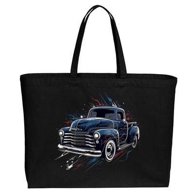 Truck Vintage Old Classic School American Pickup Retro Farm Cotton Canvas Jumbo Tote