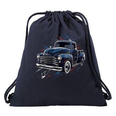 Truck Vintage Old Classic School American Pickup Retro Farm Drawstring Bag