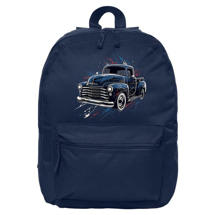 Truck Vintage Old Classic School American Pickup Retro Farm 16 in Basic Backpack