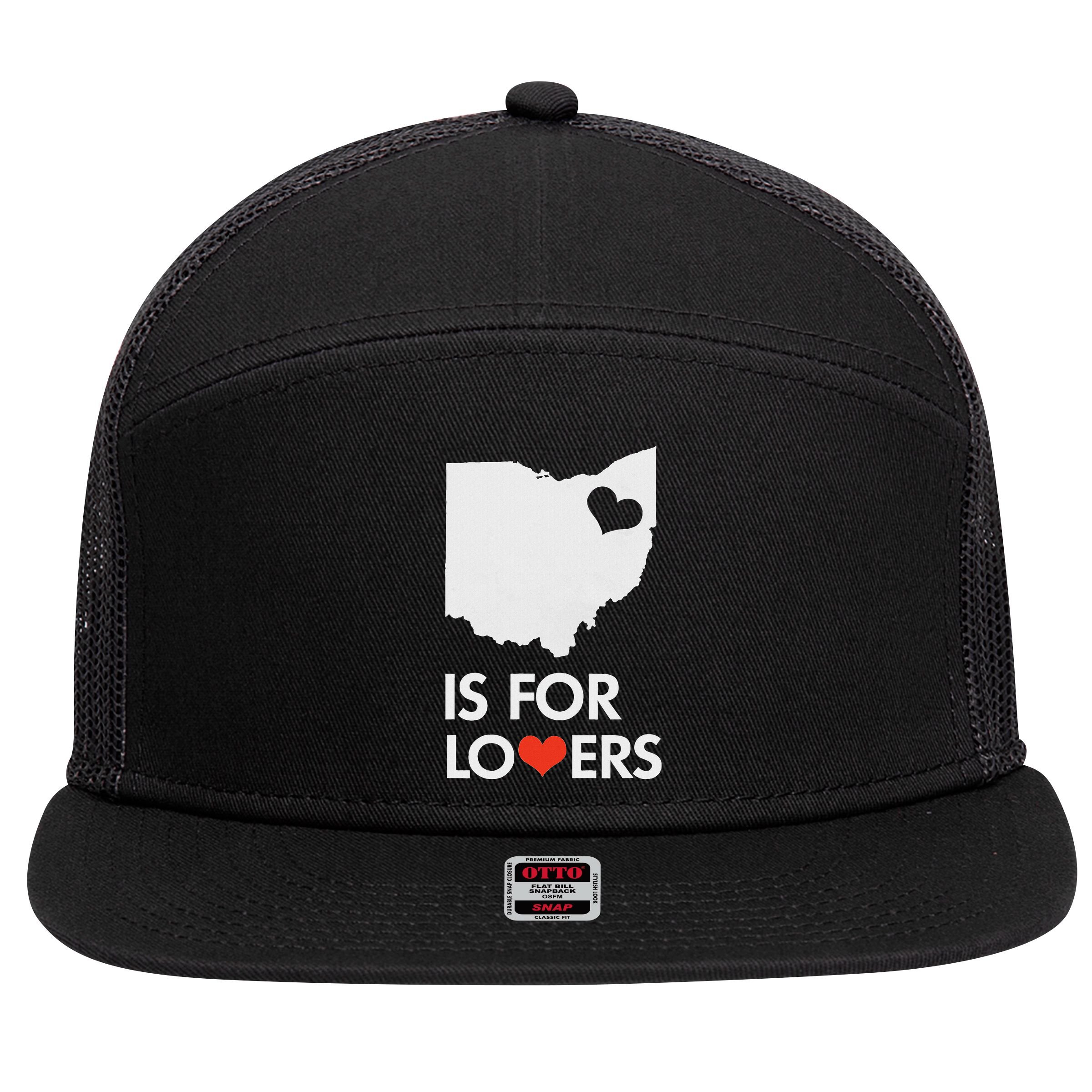Throwback Vintage Ohio Is For Lovers T Distressed 7 Panel Mesh Trucker Snapback Hat