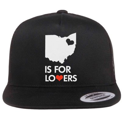 Throwback Vintage Ohio Is For Lovers T Distressed Flat Bill Trucker Hat