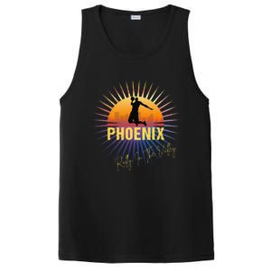 The Valley Oop Phoenix Basketball Retro Sunset Rally PosiCharge Competitor Tank