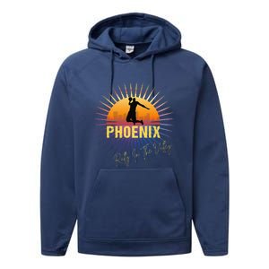 The Valley Oop Phoenix Basketball Retro Sunset Rally Performance Fleece Hoodie