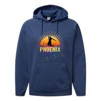 The Valley Oop Phoenix Basketball Retro Sunset Rally Performance Fleece Hoodie