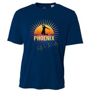 The Valley Oop Phoenix Basketball Retro Sunset Rally Cooling Performance Crew T-Shirt