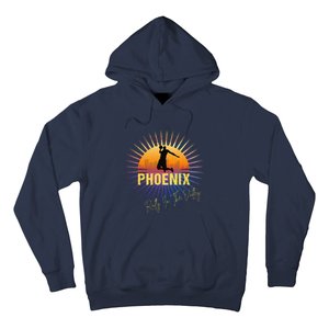 The Valley Oop Phoenix Basketball Retro Sunset Rally Hoodie