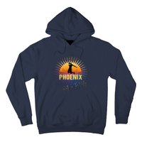 The Valley Oop Phoenix Basketball Retro Sunset Rally Hoodie