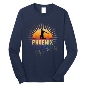 The Valley Oop Phoenix Basketball Retro Sunset Rally Long Sleeve Shirt