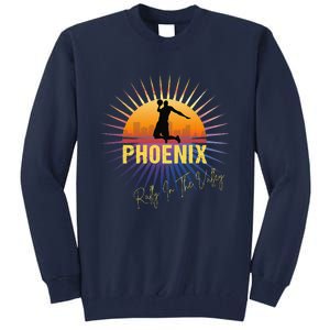 The Valley Oop Phoenix Basketball Retro Sunset Rally Tall Sweatshirt