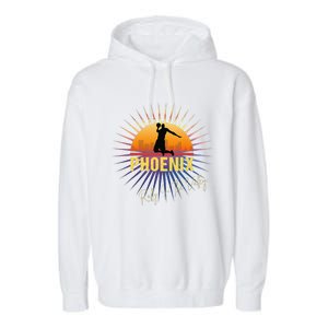 The Valley Oop Phoenix Basketball Retro Sunset Rally Garment-Dyed Fleece Hoodie