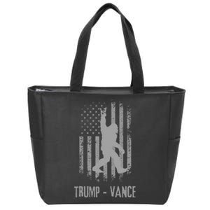 Trump Vance Patriotic Bigfoot Grunge Zip Tote Bag