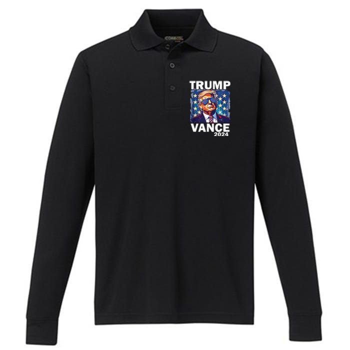 Trump Vance Presidential Election 2024 Performance Long Sleeve Polo