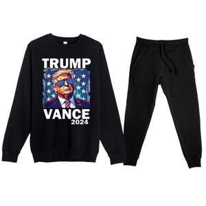 Trump Vance Presidential Election 2024 Premium Crewneck Sweatsuit Set