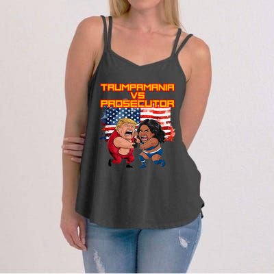 Trumpamania Vs Prosecutor Funny Wrestling Trump V Harris Women's Strappy Tank