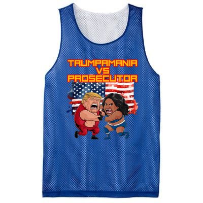 Trumpamania Vs Prosecutor Funny Wrestling Trump V Harris Mesh Reversible Basketball Jersey Tank