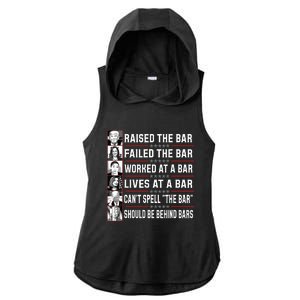 Trump Voter Raised The Bar Failed The Bar Worked At A Bar Ladies PosiCharge Tri-Blend Wicking Draft Hoodie Tank