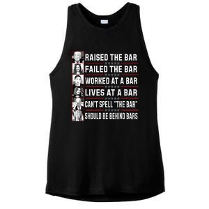 Trump Voter Raised The Bar Failed The Bar Worked At A Bar Ladies PosiCharge Tri-Blend Wicking Tank