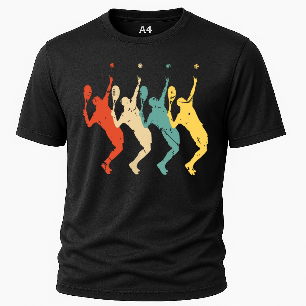 Tennis Vintage Retro 70s 80s Tennis Player Cooling Performance Crew T-Shirt