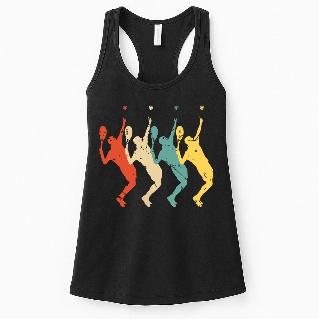 Tennis Vintage Retro 70s 80s Tennis Player Womens Tank Top