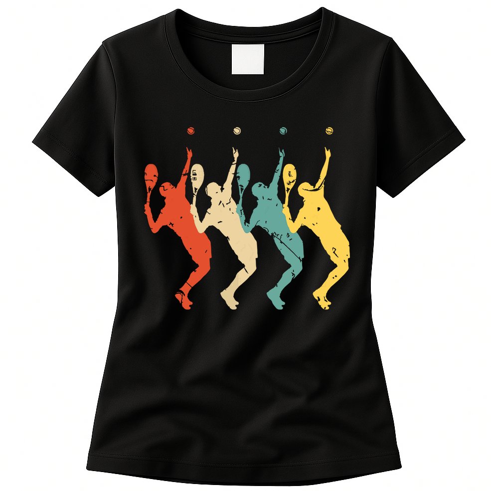 Tennis Vintage Retro 70s 80s Tennis Player Womens T-Shirt