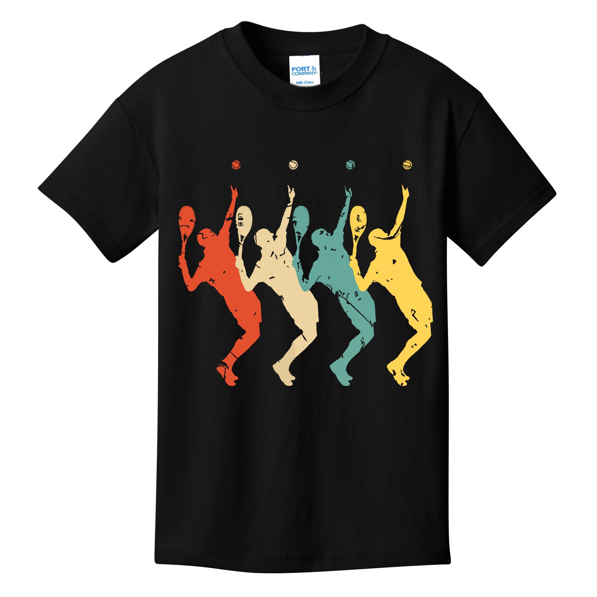 Tennis Vintage Retro 70s 80s Tennis Player Kids T-Shirt