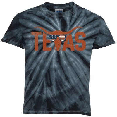 Texas Vintage Retro Kids Tie-Dye T-Shirt