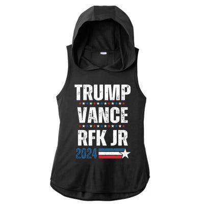 Trump Vance Rfk Jr 2024 American Flag Gift Ladies PosiCharge Tri-Blend Wicking Draft Hoodie Tank