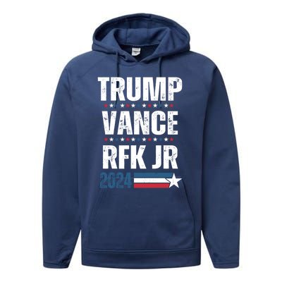 Trump Vance Rfk Jr 2024 American Flag Gift Performance Fleece Hoodie