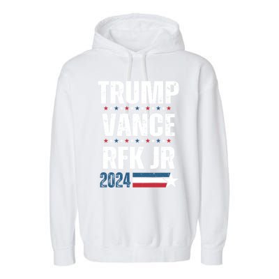 Trump Vance Rfk Jr 2024 American Flag Gift Garment-Dyed Fleece Hoodie