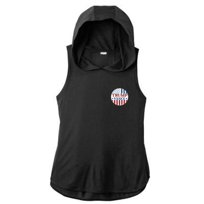 Trump Vance Republican 2024 Election Front And Back Ladies PosiCharge Tri-Blend Wicking Draft Hoodie Tank